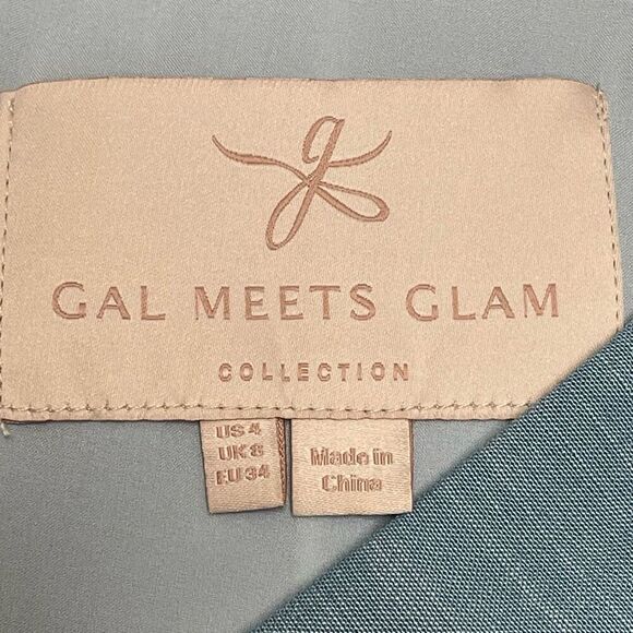 Gal Meets Glam Collection Button Front Surplice Dress Blue With White Stripes Si - Picture 7 of 14